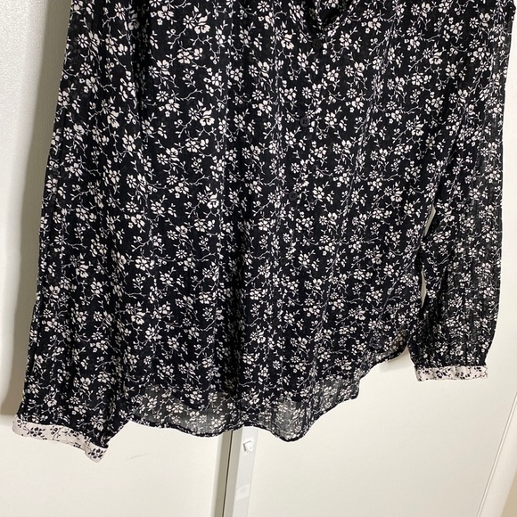 ⚡️$10⚡️Madewell | Black/White Branch Floral Mix Meadow Cotton Blouse Sz Small - Picture 8 of 14